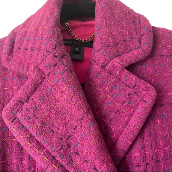 Marc By Marc Jacobs Double Breasted Wool Blend Pea Coat Winter Jacket size XS - Picture 3 of 11